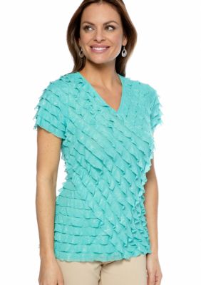 Kim Rogers Petite Short Sleeve Eyelash Top