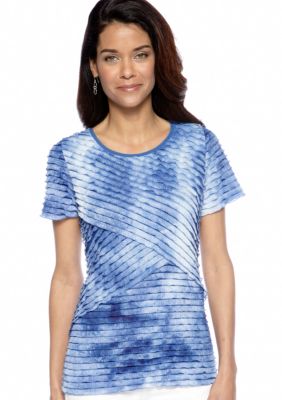 Kim Rogers Petite Eyelash Ruffle Tee