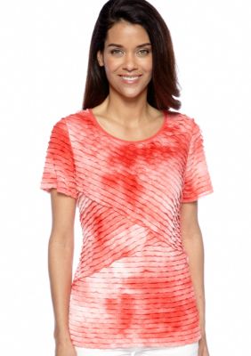 Kim Rogers Petite Eyelash Ruffle Tee