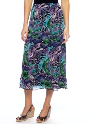 Kim Rogers Petite Printed Maxi Skirt