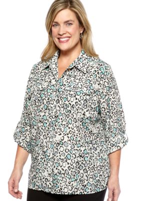 Kim Rogers Plus Size Printed Equipment Shirt