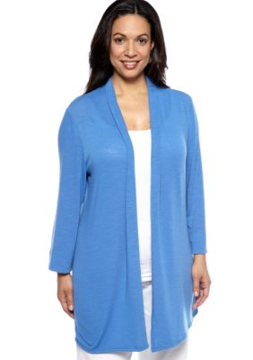 Kim Rogers Plus Size Solid Knit Cardigan