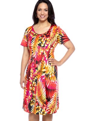 Kim Rogers&reg; Plus Size Printed Pleated Front Dress