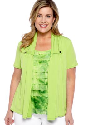 Kim Rogers Plus Size 2fer with Printed Eyelash Inset