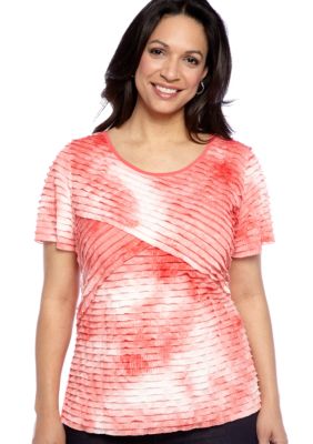 Kim Rogers Plus Size Solid Baby Eyelash Top