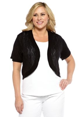 Kim Rogers Plus Size Open Front Bolero Shrug