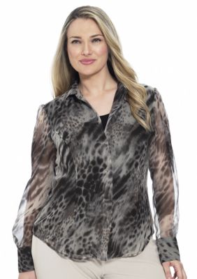 Jones New York Collection Plus Size Lynx Print Blouse