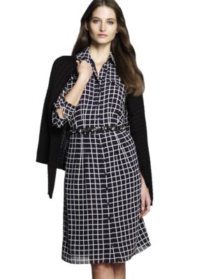 Jones New York Collection Long Sleeve Shirt Dress