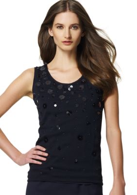 Jones New York Collection Beaded Tank
