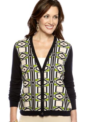 Jones New York Collection Long Sleeve V Neck Cardigan