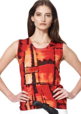 Jones New York Collection Petite Printed Shell Top