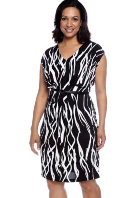 Jones New York Collection Plus Size Pleated Twist Dress