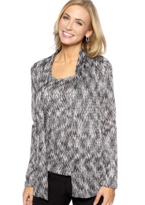 Jones New York Collection Long Sleeve Open Front Cardigan