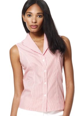 Jones New York Collection Petite Sleeveless Striped Blouse