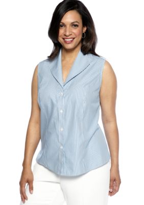 Jones New York Collection Plus Size Sleeveless Stripe Blouse
