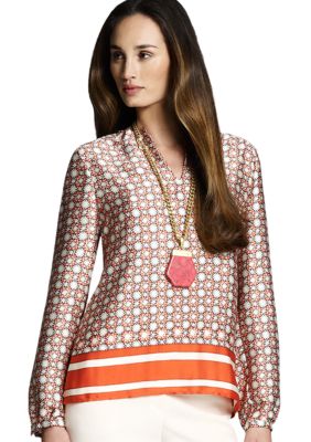 Jones New York Collection Long Sleeve Jewel Neck Tunic