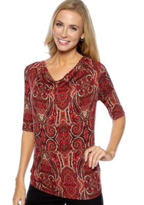 Jones New York Collection Cowl Neck Top