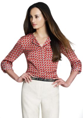 Jones New York Collection Long Sleeve Front Pocket Shirt