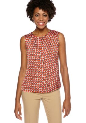 Jones New York Collection Printed Shell With Pleats