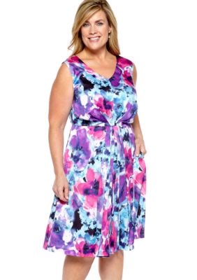 Jones New York Collection Plus Size Dress With Front Pleats