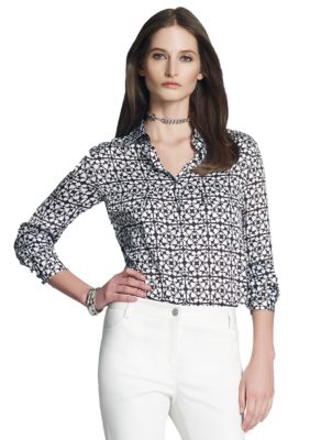 Jones New York Collection Printed Long Sleeve Shirt