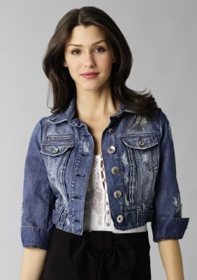 XOXO Cropped Denim Jacket