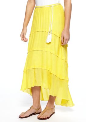 A Byer Long Tiered Gauze Skirt