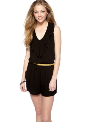 A Byer Ruffle Belted Romper