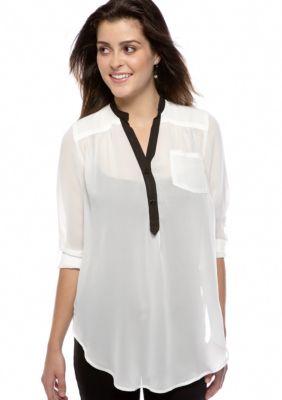 A Byer Button Down Woven Blouse