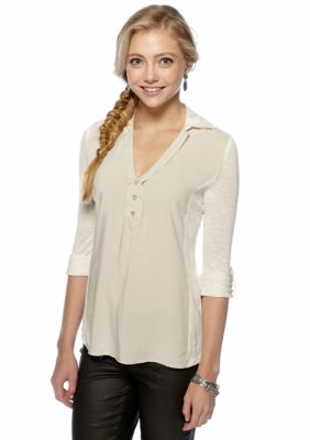 A Byer Woven to Knit Top