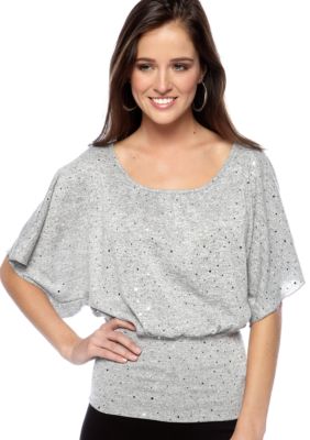 A Byer Sequin Top with Lace Back