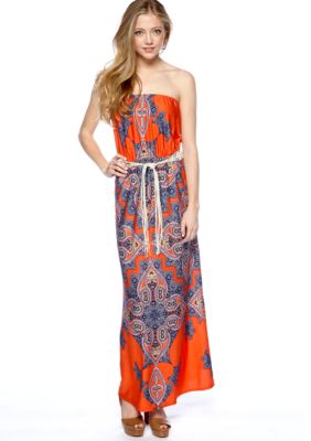 A Byer Paisley Knit Maxi Dress