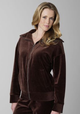 Jones New York Sport Long Sleeve Mock Neck Velour Jacket