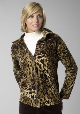 Jones New York Sport Printed Velour Jacket