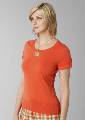Jones New York Sport Short Sleeve Scoop Neck Sweater