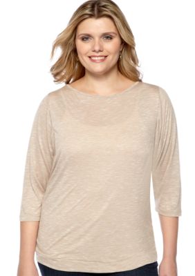 Jones New York Sport Plus Size Wedge Body Knit Top
