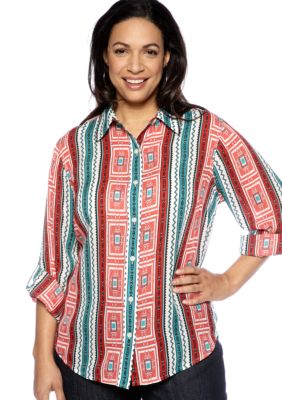 Jones New York Sport Plus Size Print Shirt