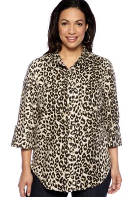 Jones New York Sport Plus Size Animal Print Shirt
