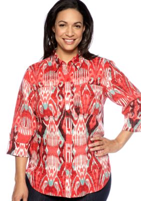 Jones New York Sport Plus Size Button Front Tunic