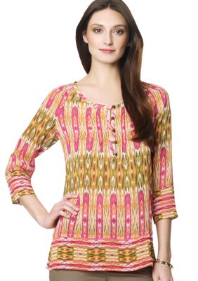 Jones New York Sport Mixed Print Blouse