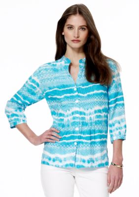 Jones New York Sport Tie Dye Pintuck Shirt