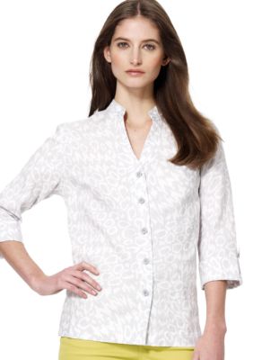 Jones New York Sport Linen Button Front Tunic