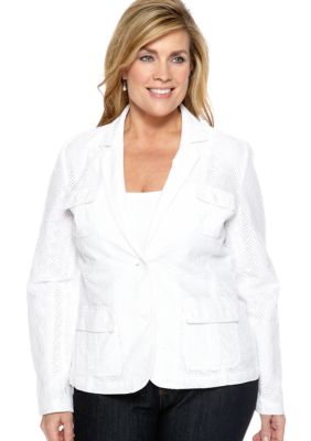 Jones New York Sport Plus Size All Over Lace Jacket