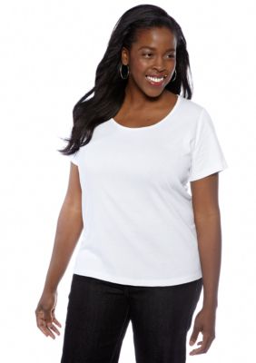 Jones New York Sport Plus Size Solid Scoopneck Tee