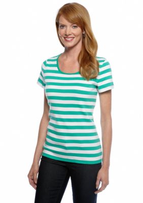 Jones New York Sport Stripe Short Sleeve Tee