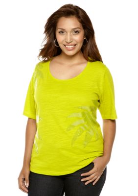Jones New York Sport Plus Size Sequin Detailed Tee