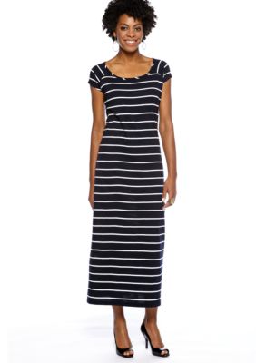 Jones New York Sport Short Sleeve Stripe Dress