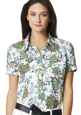 Jones New York Sport Printed Camp Shirt