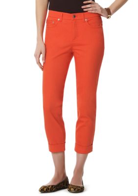 Jones New York Sport Petite 5-Pocket Cuffed Crop Jean