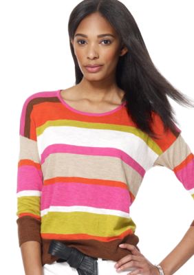 Jones New York Sport Three Quarter Sleeve Scoop Neck Top